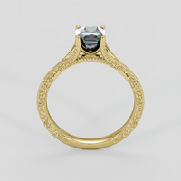 1.29 Ct. Bluish Green Sapphire Ring, 18K Yellow Gold 3