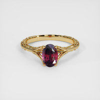 1.03 Ct. Reddish Pink Sapphire Ring, 18K Yellow Gold 1