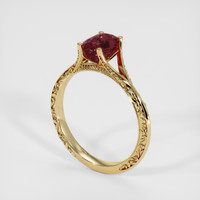 1.03 Ct. Reddish Pink Sapphire Ring, 18K Yellow Gold 2