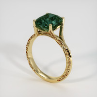4.55 Ct. Green Sapphire Ring, 18K Yellow Gold 2