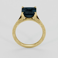 4.18 Ct. Greenish Blue Sapphire Ring, 18K Yellow Gold 3