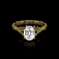 2.05 Ct. White Sapphire Ring, 18K Yellow Gold 1