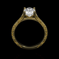 2.05 Ct. White Sapphire Ring, 18K Yellow Gold 3