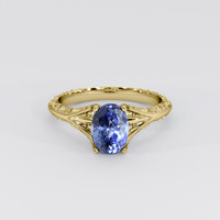 1.46 Ct. Blue Sapphire Ring, 18K Yellow Gold 1