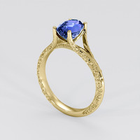 1.46 Ct. Blue Sapphire Ring, 18K Yellow Gold 2