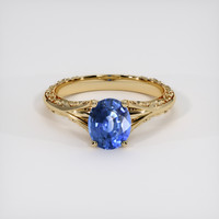 1.48 Ct. Blue Sapphire Ring, 18K Yellow Gold 1