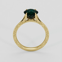 3.06 Ct. Bluish Green Sapphire Ring, 18K Yellow Gold 3