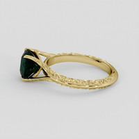 3.06 Ct. Bluish Green Sapphire Ring, 18K Yellow Gold 4