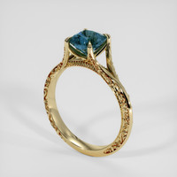 1.49 Ct. Greenish Blue Sapphire Ring, 18K Yellow Gold 2