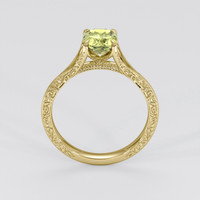 1.21 Ct. Yellowish Green Sapphire Ring, 18K Yellow Gold 3