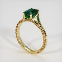 1.58 Ct. Bluish Green Sapphire Ring, 18K Yellow Gold 2