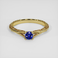 0.50 Ct. Blue Sapphire Ring, 18K Yellow Gold 1