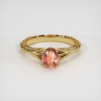 1.06 Ct. Padparadscha Sapphire Ring, 18K Yellow Gold 1