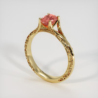 1.06 Ct. Padparadscha Sapphire Ring, 18K Yellow Gold 2