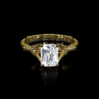 1.75 Ct. White Sapphire Ring, 18K Yellow Gold 1