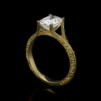 1.75 Ct. White Sapphire Ring, 18K Yellow Gold 2
