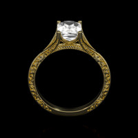 1.75 Ct. White Sapphire Ring, 18K Yellow Gold 3