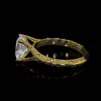 1.75 Ct. White Sapphire Ring, 18K Yellow Gold 4
