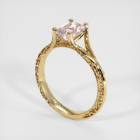 1.50 Ct. Peach Sapphire Ring, 18K Yellow Gold 2