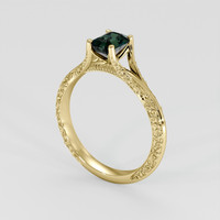 0.80 Ct. Green Sapphire Ring, 18K Yellow Gold 2