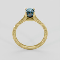 1.56 Ct. Greenish Blue Sapphire Ring, 18K Yellow Gold 3