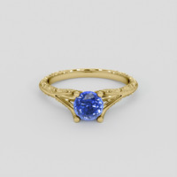1.44 Ct. Blue Sapphire Ring, 18K Yellow Gold 1