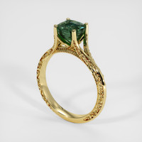 2.02 Ct. Bluish Green Sapphire Ring, 18K Yellow Gold 2