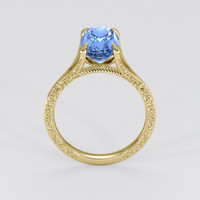 3.61 Ct. Blue Sapphire Ring, 18K Yellow Gold 3