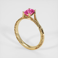 1.20 Ct. Pink Sapphire Ring, 18K Yellow Gold 2
