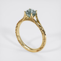 1.79 Ct. Bluish Green Sapphire Ring, 18K Yellow Gold 2