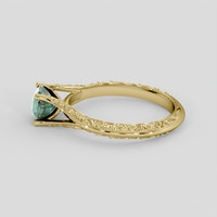 1.02 Ct. Bluish Green Sapphire Ring, 18K Yellow Gold 4