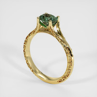 1.57 Ct. Bluish Green Sapphire Ring, 18K Yellow Gold 2