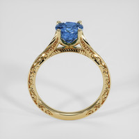 2.05 Ct. Greenish Blue Sapphire Ring, 18K Yellow Gold 3