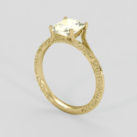 1.78 Ct. Peach Sapphire Ring, 18K Yellow Gold 2