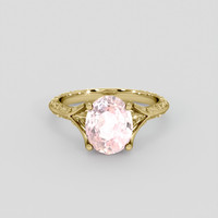 3.59 Ct. Pink Sapphire Ring, 18K Yellow Gold 1