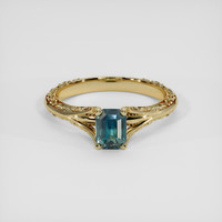 1.51 Ct. Bluish Green Sapphire Ring, 18K Yellow Gold 1