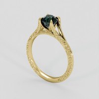 1.65 Ct. Bluish Green Sapphire Ring, 18K Yellow Gold 2