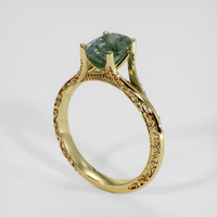 1.98 Ct. Bluish Green Sapphire Ring, 18K Yellow Gold 2