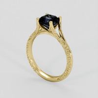 2.01 Ct. Greenish Blue Sapphire Ring, 18K Yellow Gold 2