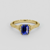 1.35 Ct. Blue Sapphire Ring, 18K Yellow Gold 1