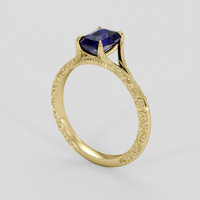 1.35 Ct. Blue Sapphire Ring, 18K Yellow Gold 2