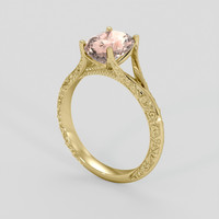 2.06 Ct. Peach Sapphire Ring, 18K Yellow Gold 2