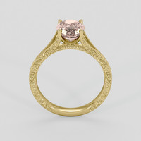 2.06 Ct. Peach Sapphire Ring, 18K Yellow Gold 3