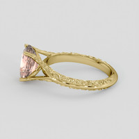 2.06 Ct. Peach Sapphire Ring, 18K Yellow Gold 4