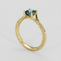 1.12 Ct. Bi Color Sapphire Ring, 18K Yellow Gold 2