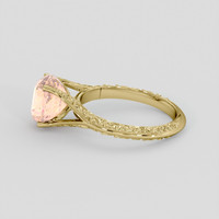 3.67 Ct. Padparadscha Sapphire Ring, 18K Yellow Gold 4