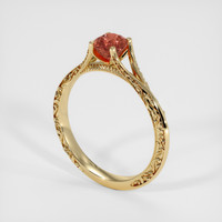 0.87 Ct. Padparadscha Sapphire Ring, 18K Yellow Gold 2