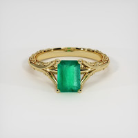 1.53 Ct. Emerald Ring, 18K Yellow Gold 1