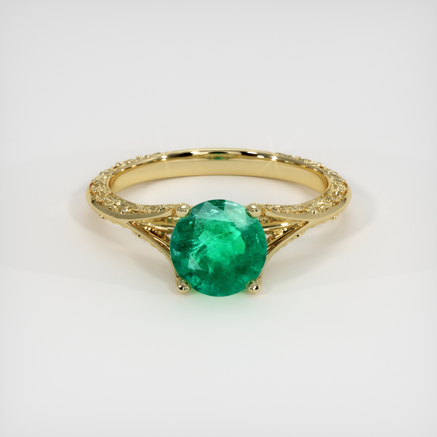 Emerald Ring 1.43 Ct. 18K Yellow Gold | The Natural Emerald Company