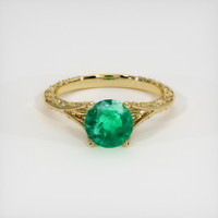 1.43 Ct. Emerald Ring, 18K Yellow Gold 1
